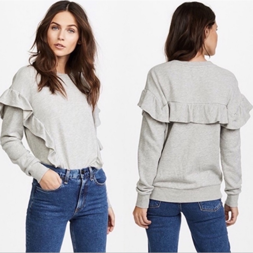 Joie Agnia Sweatshirt Grey French Terry Size XXS